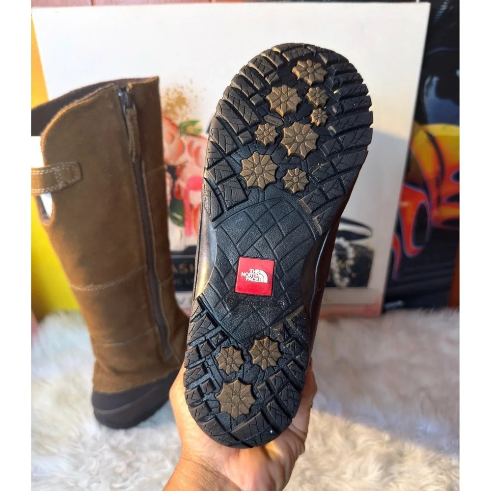 The North Face Janey II Waterproof Suede Tall Boots Brown Leather Equestrian 7.5
